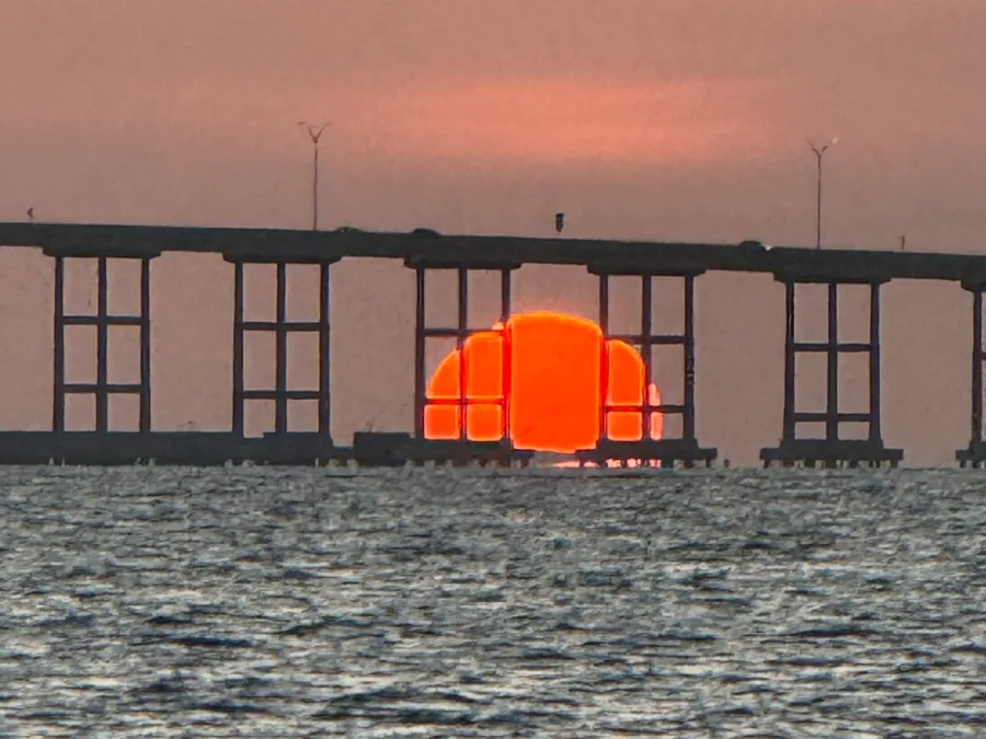 Sunset on the bay before the show